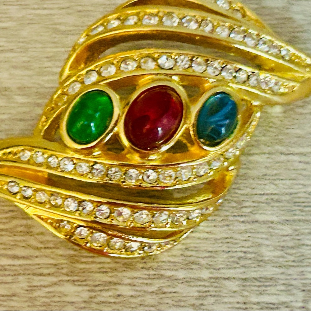 💎 SaLe AUTHENTIC Christian Dior Vintage Gripoix Poured Glass Brooch 🩷